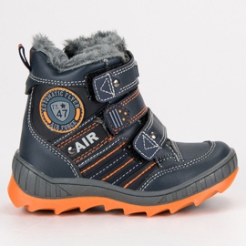 American Club Bottes de velours américaines chaudes bleu marine