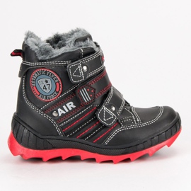 American Club Chaussures d'hiver en velcro américain noir