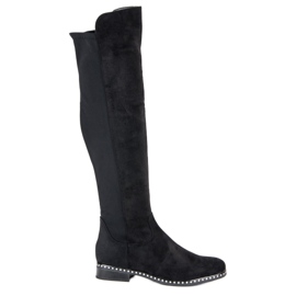 Filippo Bottes moulantes sur un talon plat le noir