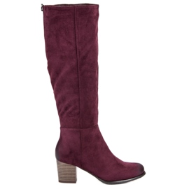 Bottines en daim VINCEZA rouge