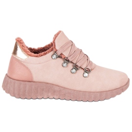 Kylie Baskets en daim rose