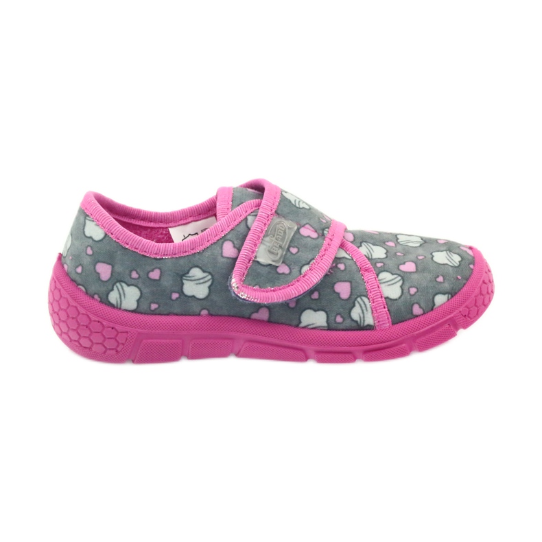 Chaussures enfants Befado 557X041 pantoufles gris rose