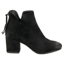Bottines à talons en daim de VINCEZA le noir