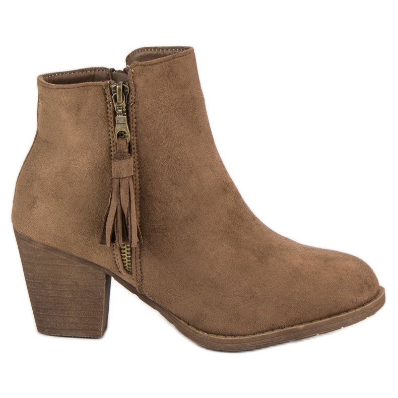 Bottines en daim marron brun