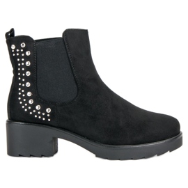 Bottines Jodhpur à talons hauts le noir