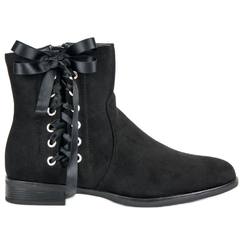 Juliet Bottines en daim avec reliure le noir