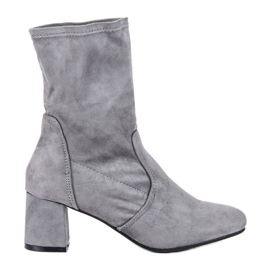 Kylie Bottines en daim à enfiler gris