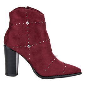 Kylie Bottines en daim bordeaux multicolore rouge