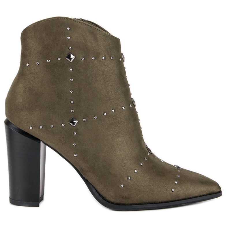 Kylie Bottines en daim kaki multicolore vert