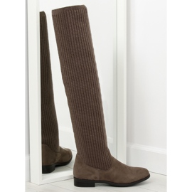 Boots mousquetaire marron BM102 kaki brun