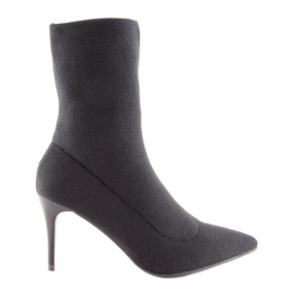 Bottines chaussettes grises sur talon LL-103p Gris