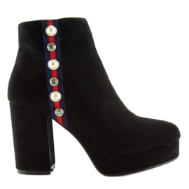 Noir YQ208 Bottines compensées noires