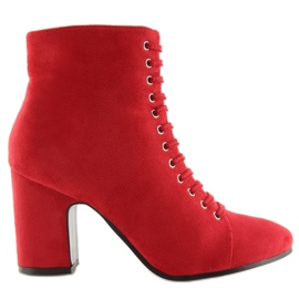 Red SP03 Bottes rouges sur un talon stable