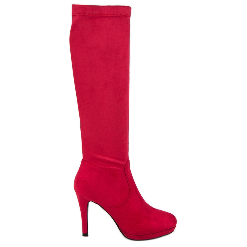 Small Swan Bottes sexy pour femmes rouge