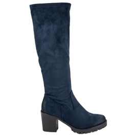 Bottines à talons en daim de VINCEZA multicolore bleu