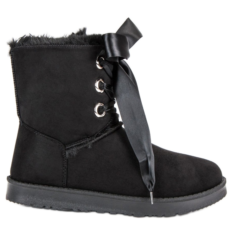 Kylie Bottes de neige nouées le noir Kylie Bottes de neige nouées le noir