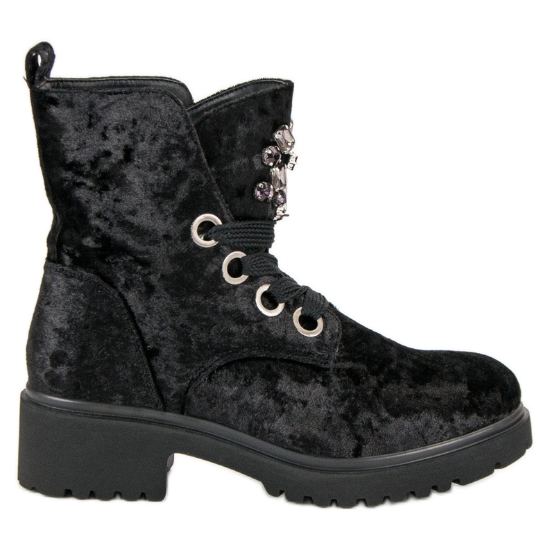 Kylie Bottes en velours à la mode le noir