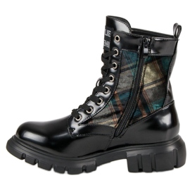 Kylie Bottes à carreaux noir