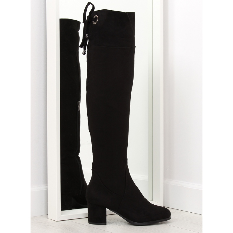 Bottines noires à talons B-318 noir le noir