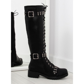 Bottes d'équitation à crampons noir PE116 noir le noir