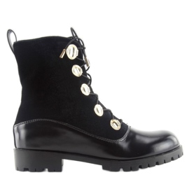 Ouvriers en velours avec boutons noir R113p Noir le noir