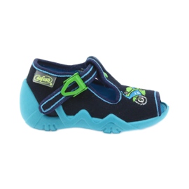 Befado chaussures pour enfants pantoufles 217p095 bleu vert bleu marin Befado chaussures pour enfants pantoufles 217p095 bleu vert bleu marin