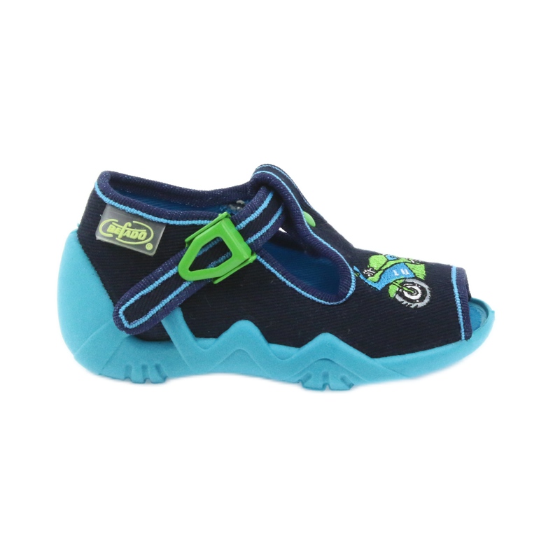 Befado chaussures pour enfants pantoufles 217p095 bleu vert bleu marin