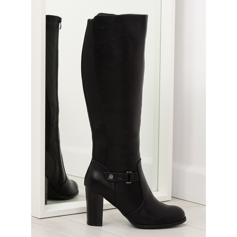 Bottines à talons noires QT02P Noir le noir