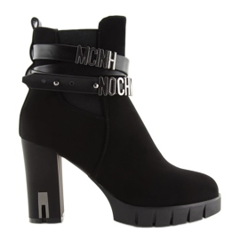 Bottines noires à talons BH114-KB Noir le noir