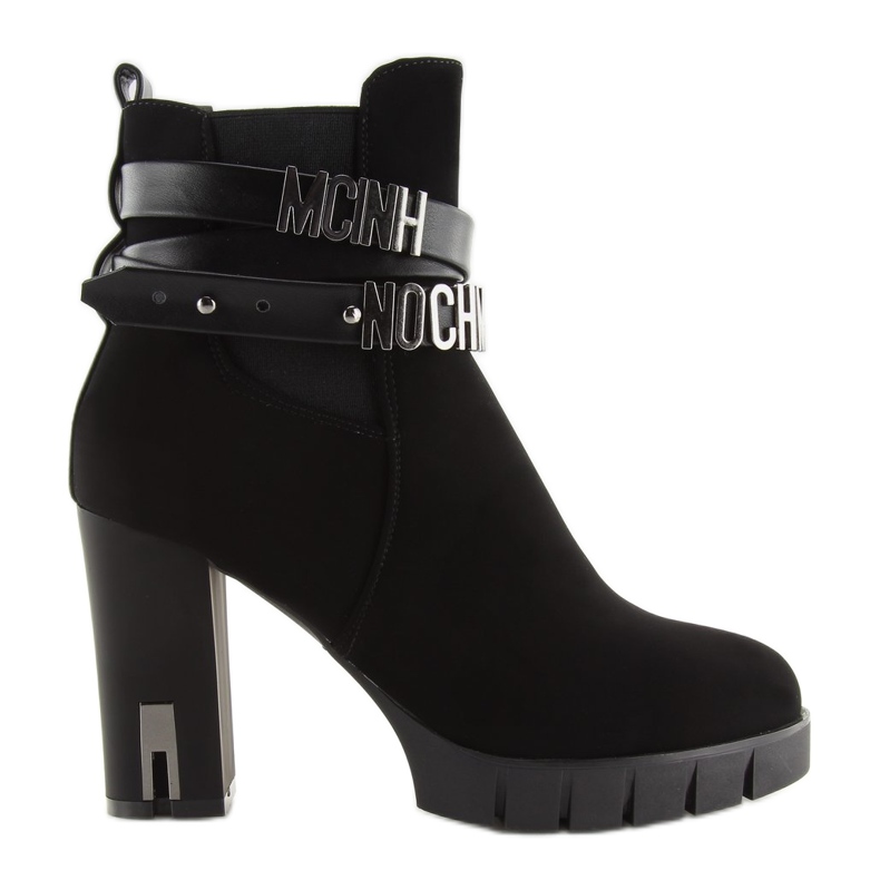 Bottines noires à talons BH114-KB Noir le noir