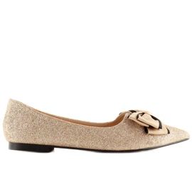 Ballerines or brillant LT101 Champagne d'or