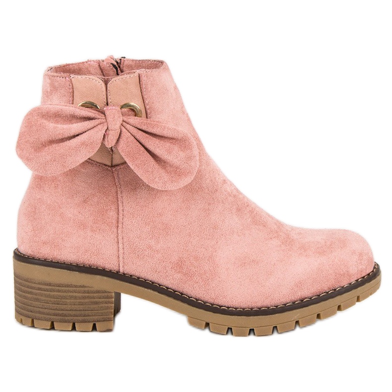 Bottines roses à talons