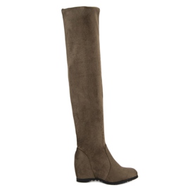 Super Me Bottes compensées hautes vert