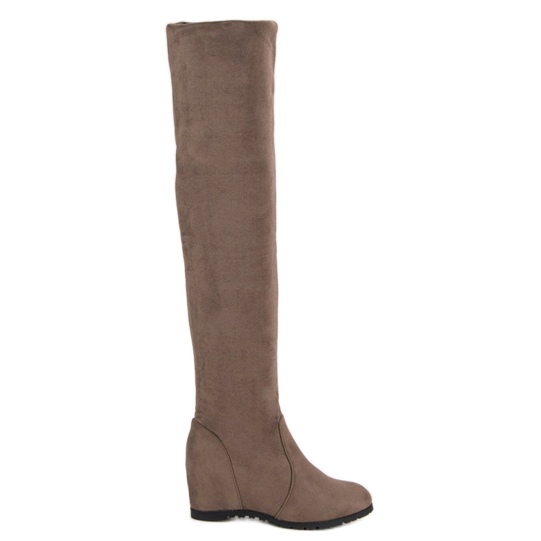 Super Me Bottes hautes compensées brun