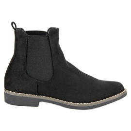 Super Mode Bottines Chelsea en daim noires