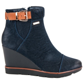 Filippo Bottines compensées bleu marine Filippo Bottines compensées bleu marine