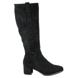Filippo Bottes en daim classiques noir