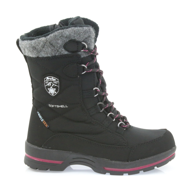 American Club Bottes de neige softshell noires avec membrane américaine SN19/20 le noir rose gris