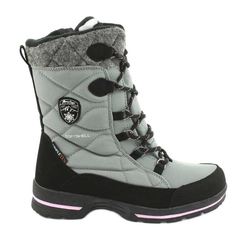 American Club Bottes de neige softshell avec membrane américaine SN19/20 le noir rose gris