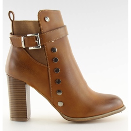 Bottines à talon camel 88073 brun