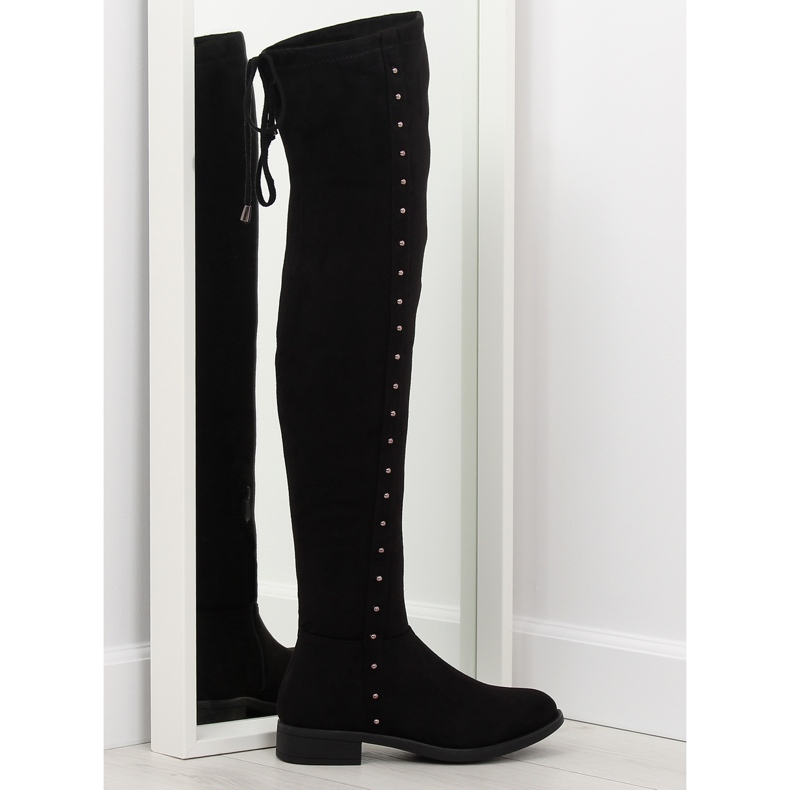 Bottines noires à talons plats 7368 le noir