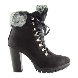 Bottines noires à talons N501 Noir le noir