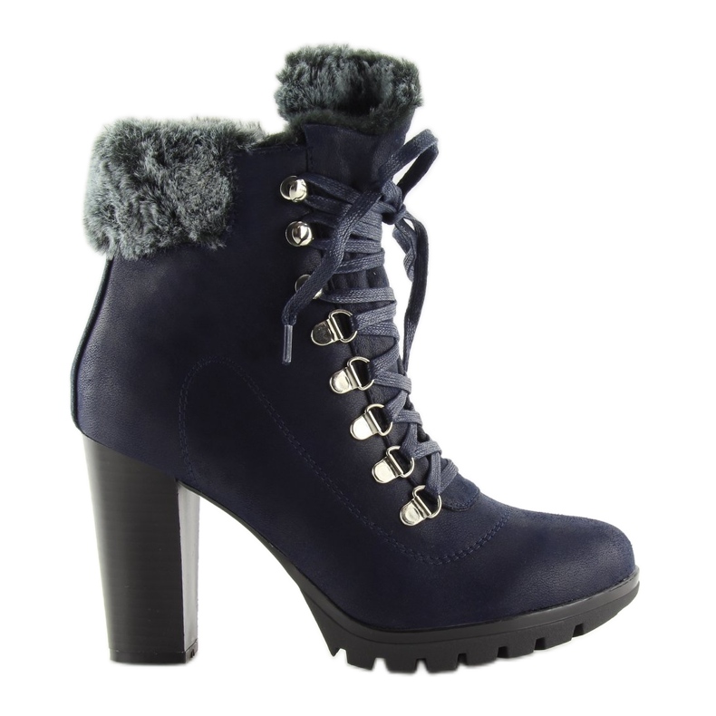 Bottines à talons bleu marine N501 Navy