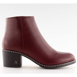 Bottes sur un talon stable bordeaux BH120-KB rouge
