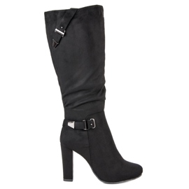 Groto Gogo Bottines à talons en daim noir