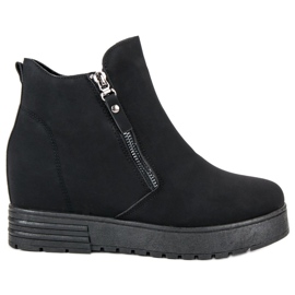 Bottines noires mates le noir