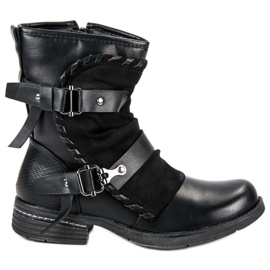 Queentina Bottes plates Rock noir
