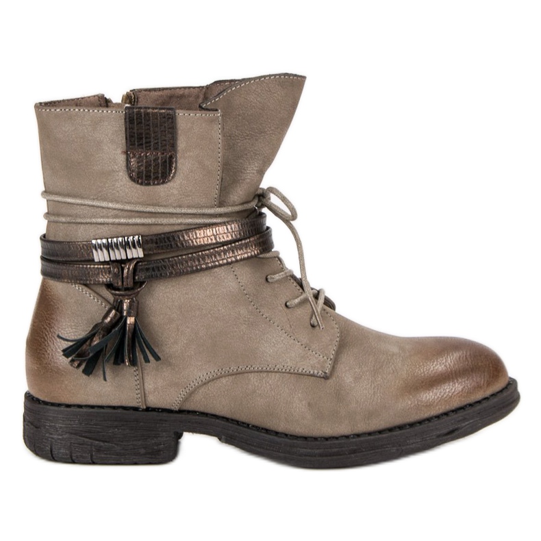 Queentina Bottes marron avec une fermeture éclair brun