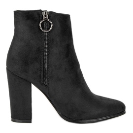 Super Mode Bottines à talons en daim le noir