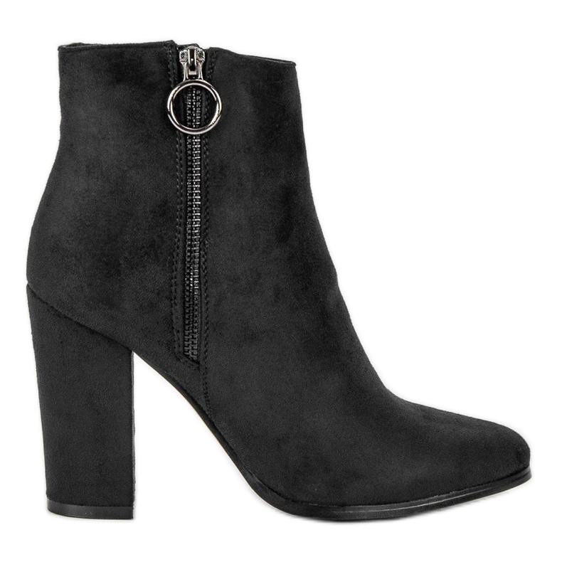 Super Mode Bottines à talons en daim le noir